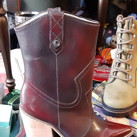STILVALI DARK RED COWGIRL ANKLE BOOTS LEATHER EURO SIZES - Picture 2 of 6